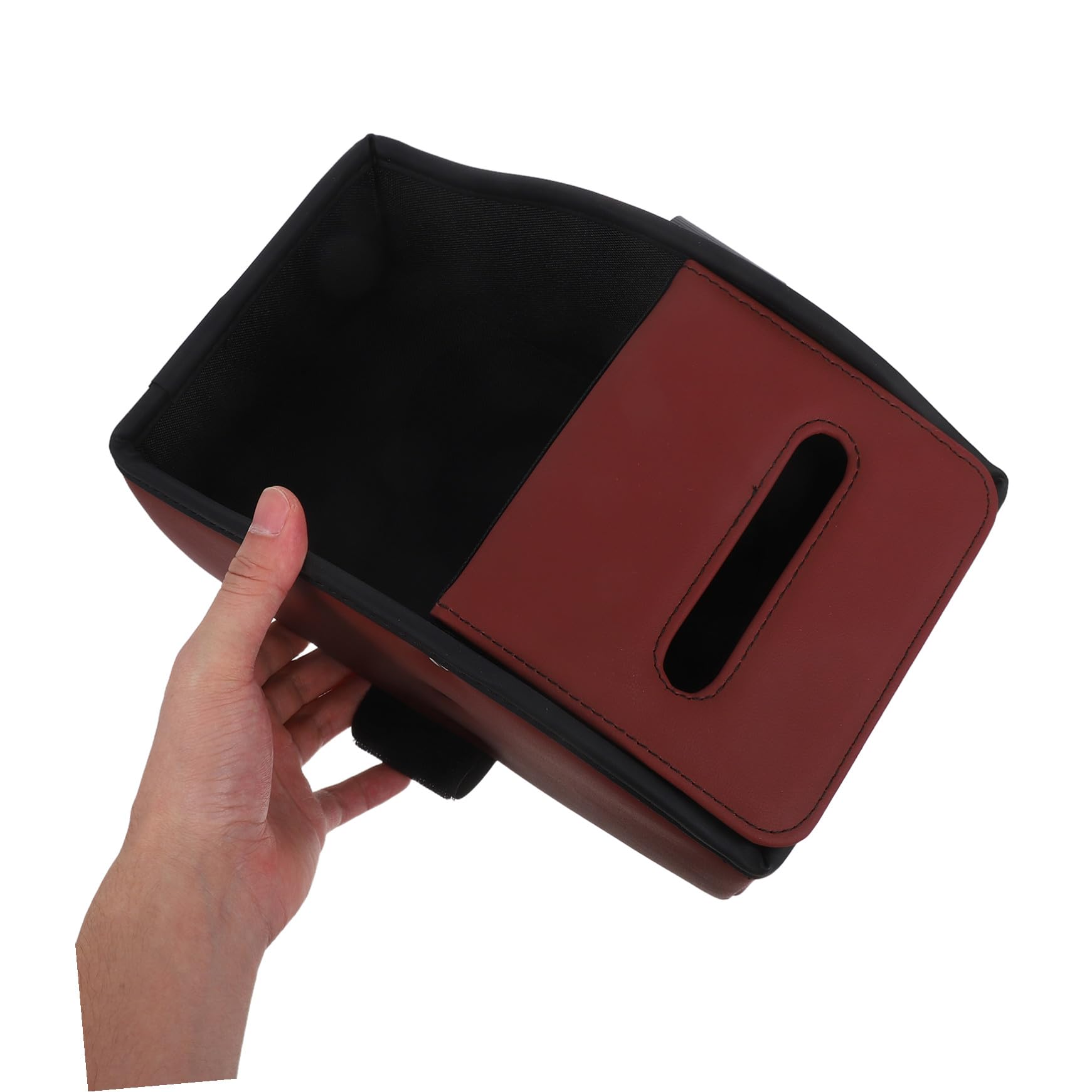 Scatola Porta Fazzoletti per Auto in PU Organizer Bracciolo Posteriore per Consolle Centrale Supporto per Tissues e Piccoli Oggetti Custodia Rosso Elegante e Pratica