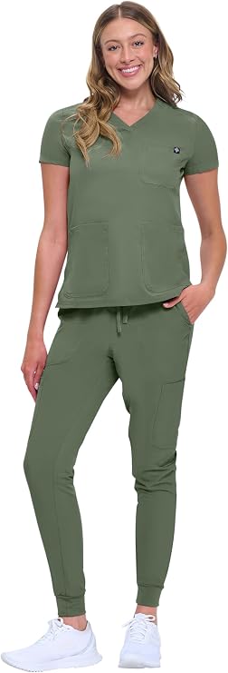 Natural Uniforms Womens 10 Pocket Cool Stretch Jogger Scrub Set