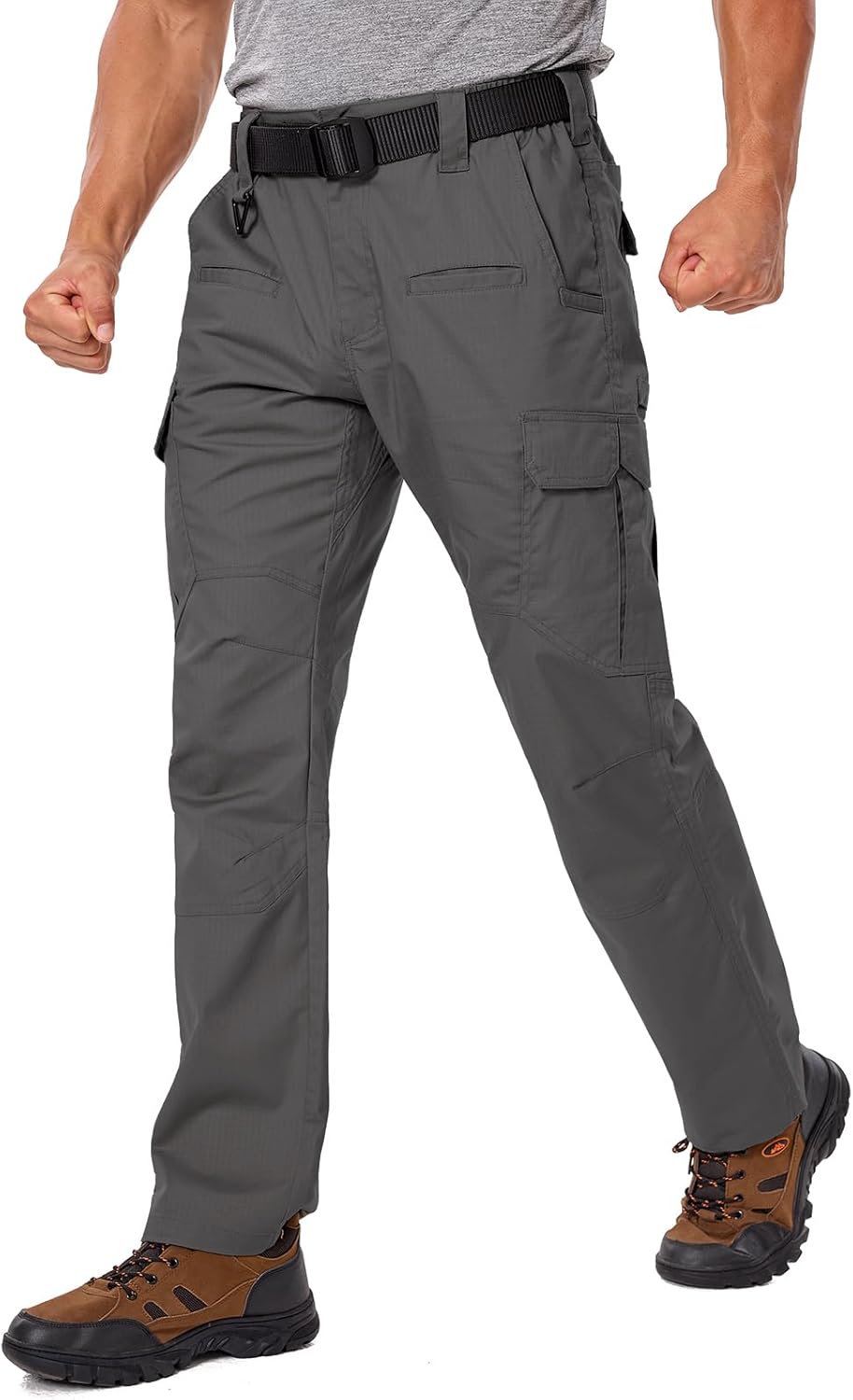 NAVEKULL Men's Flex Work Pants Stretch Ripstop Water-Resistant Utility Cargo Pants Lightweight Workwear Tactical Pants - Image 2