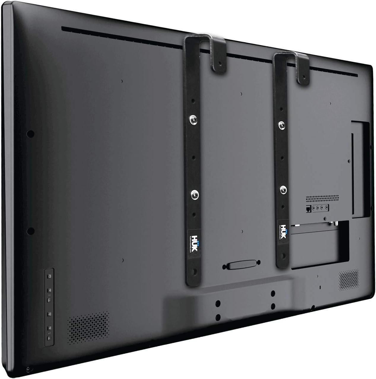 HUK TV Mounts Midsize TV Hanger Bracket for 24-49 Inch Flat Panel Screen TV VESA 75 mm/100 mm/200 mm, All Weather, Light Weight (HUK Bracket, Black)