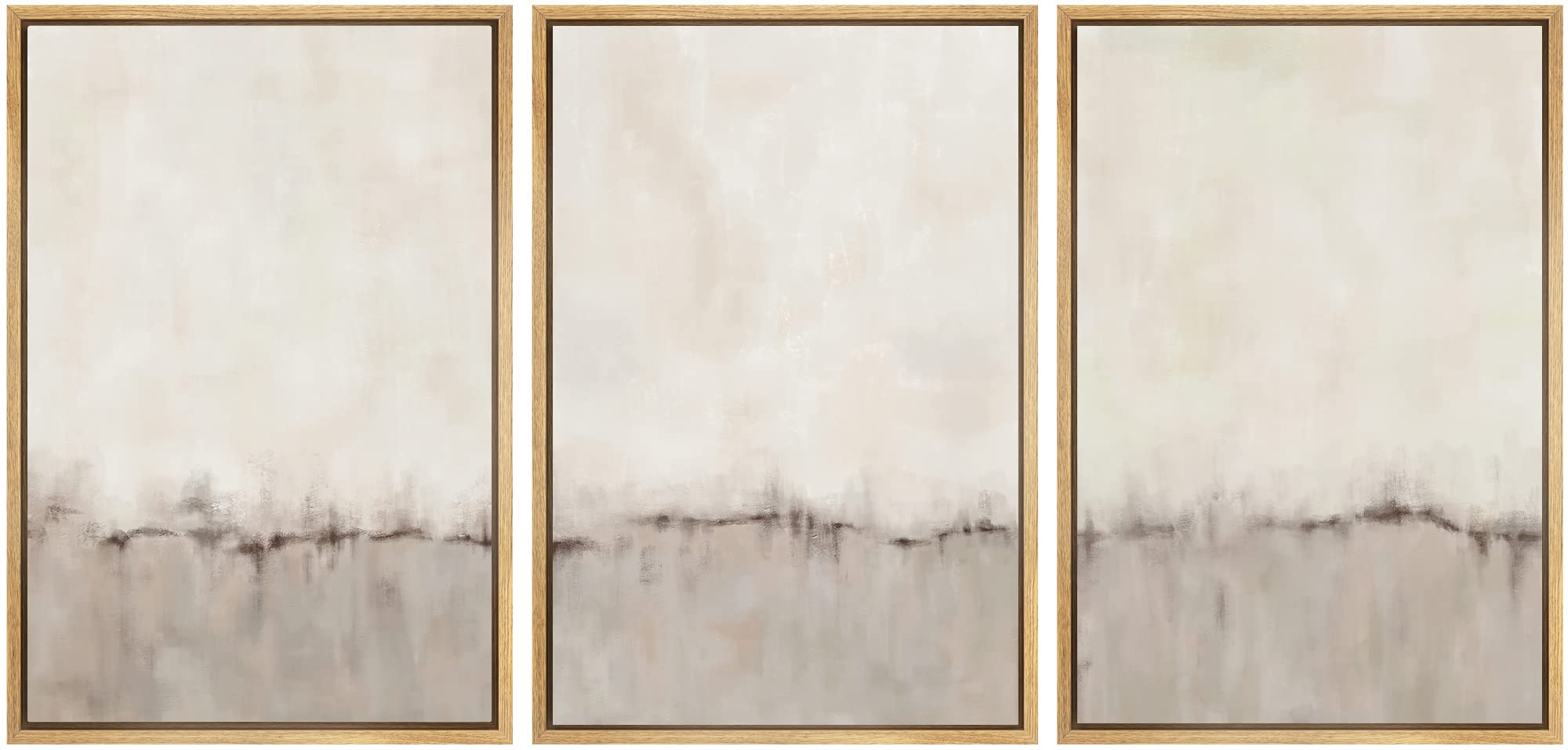 SIGNWIN Framed Canvas Print Wall Art Set Coastal Serenity Abstract Seaside Illustrations Modern Art Decorative Rustic Calm/Zen for Living Room, Bedroom, Office - 24"x36"x3 Natural — view 67