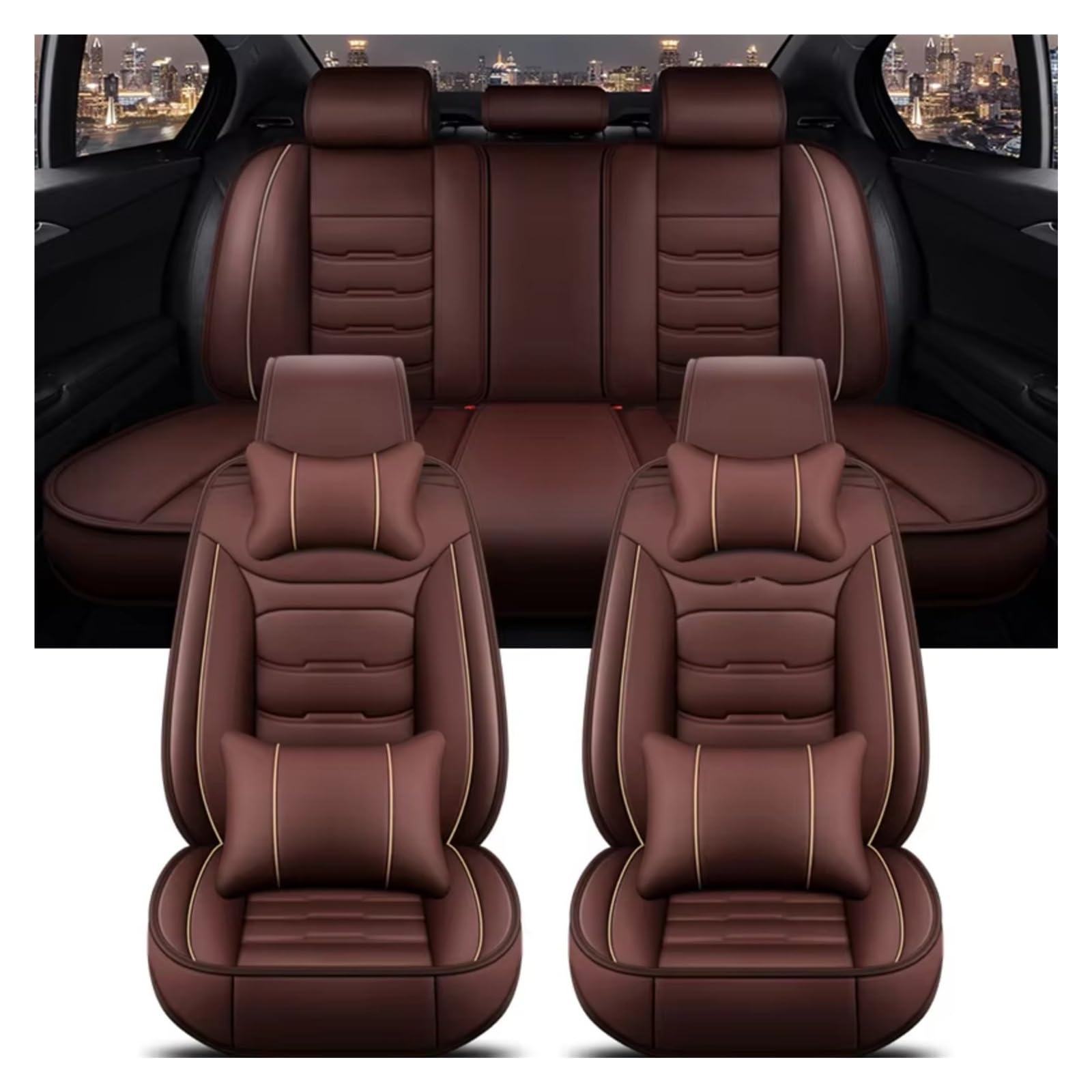 Housse couverture de siège pour Ford Focus MK2 Edge Explorer café 5 places