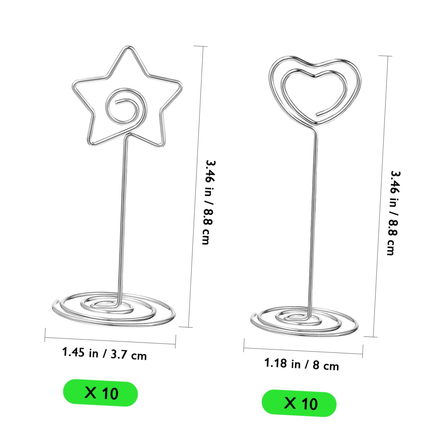 Tofficu 60piezas Soporte para Tarjetas De Mesa Forma De y De Clips para Menús y Tarjetas De Felicitación para Bodas Decorativos