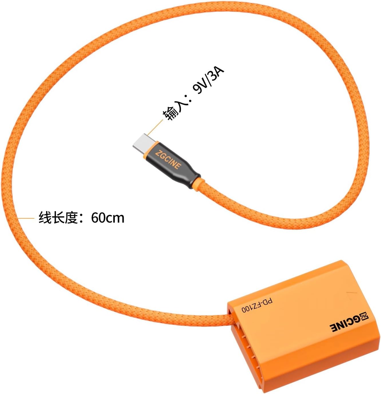 PD USB-C 9V to NP-FZ100 Dummy Battery for Sony FX30 FX3 A7CR, A7C II, A7C, ZV-E10 II, A9 III, A6700, A7R V, A7S III, ZV-E1, A7R IV, A1, A7 IV, A7 III, A6600, A7R III Camera