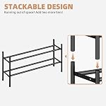 STORAGE MANIAC Long Expandable Shoe Rack, 6 Pairs Metal Wide Stackable Shoe Rack, Adjustable Shoes Shelf, Freestanding Shoes Organizer for Closet, Entryway, Hallway, Garage, Front Door, 1 Tier