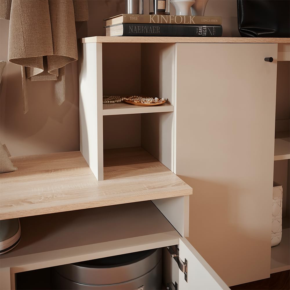 Vicco Flurschrank Elano, Greige/Eiche, 140 x 80 cm