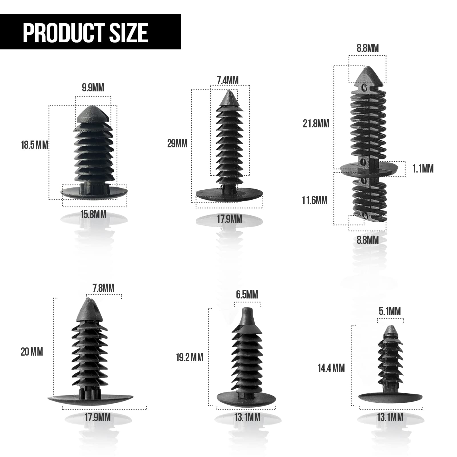 146 Clip Fissaggio Auto In Nylon – Kit Universale Per Paraurti, Parafanghi E Modanature – Con Attrezzo Rimuovi Clip