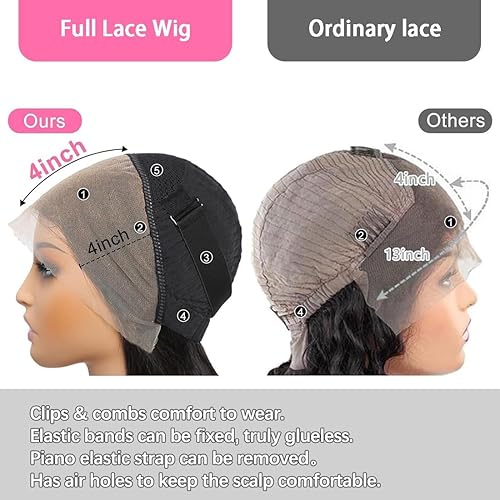 Miniatura 9 de Pelucas de cabello humano de 28 pulgadas con encaje frontal transparente HD de 28 pulgadas, pelucas de cabello humano sin pegamento, prearrancadas