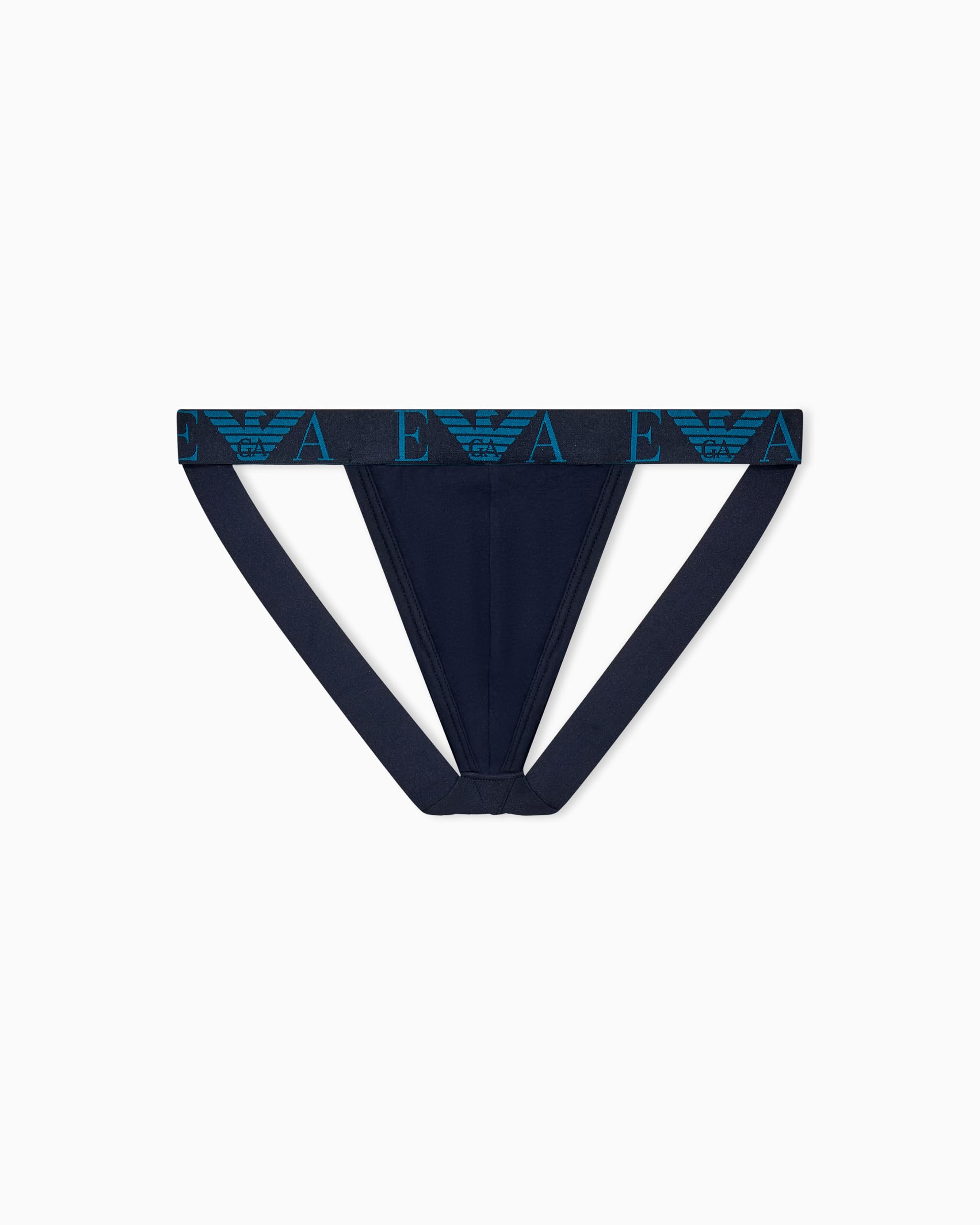 Emporio Armani Men's Bold Monogram 2-Pack Thong Blue M