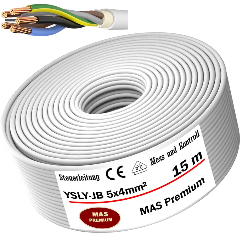 YSLY-JB 5 x 4 mm² Cable de control flexible gris de 5 a 70 m para máquinas herramientas, cable de control y regulación para máquinas herramientas, cable de control, caja de carga, conexión a la
