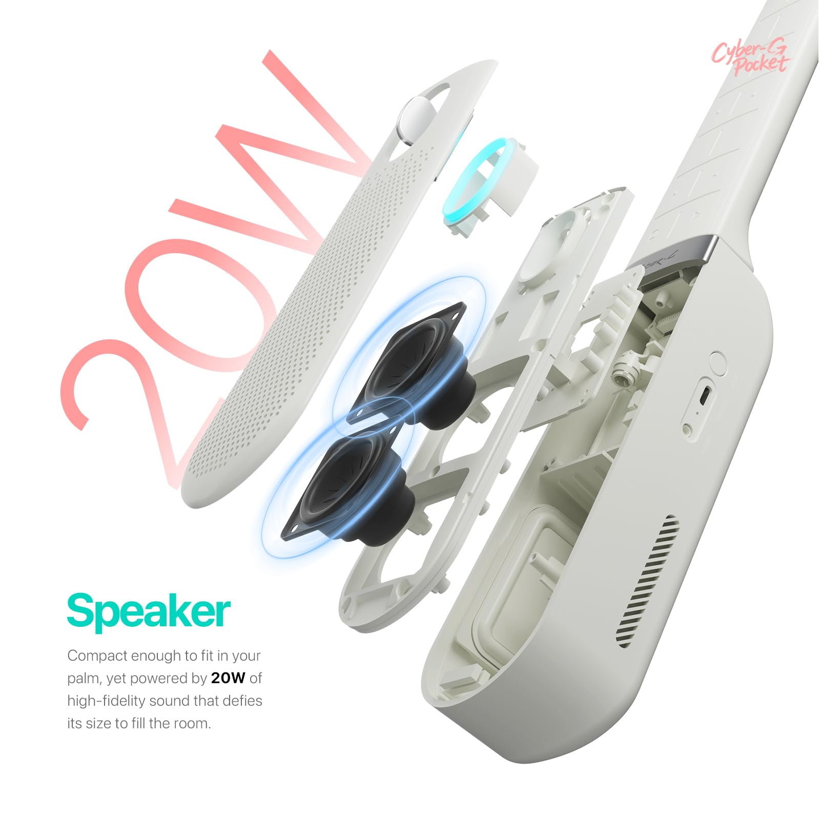 Enya Cyber-G Pocket Smart Guitar: Głośnik do grania 0.8KG przenośna, składana, bezprzewodowa, z inteligentnymi efektami dźwiękowymi. Wielofunkcyjny instrument dla początkujących graj od razu