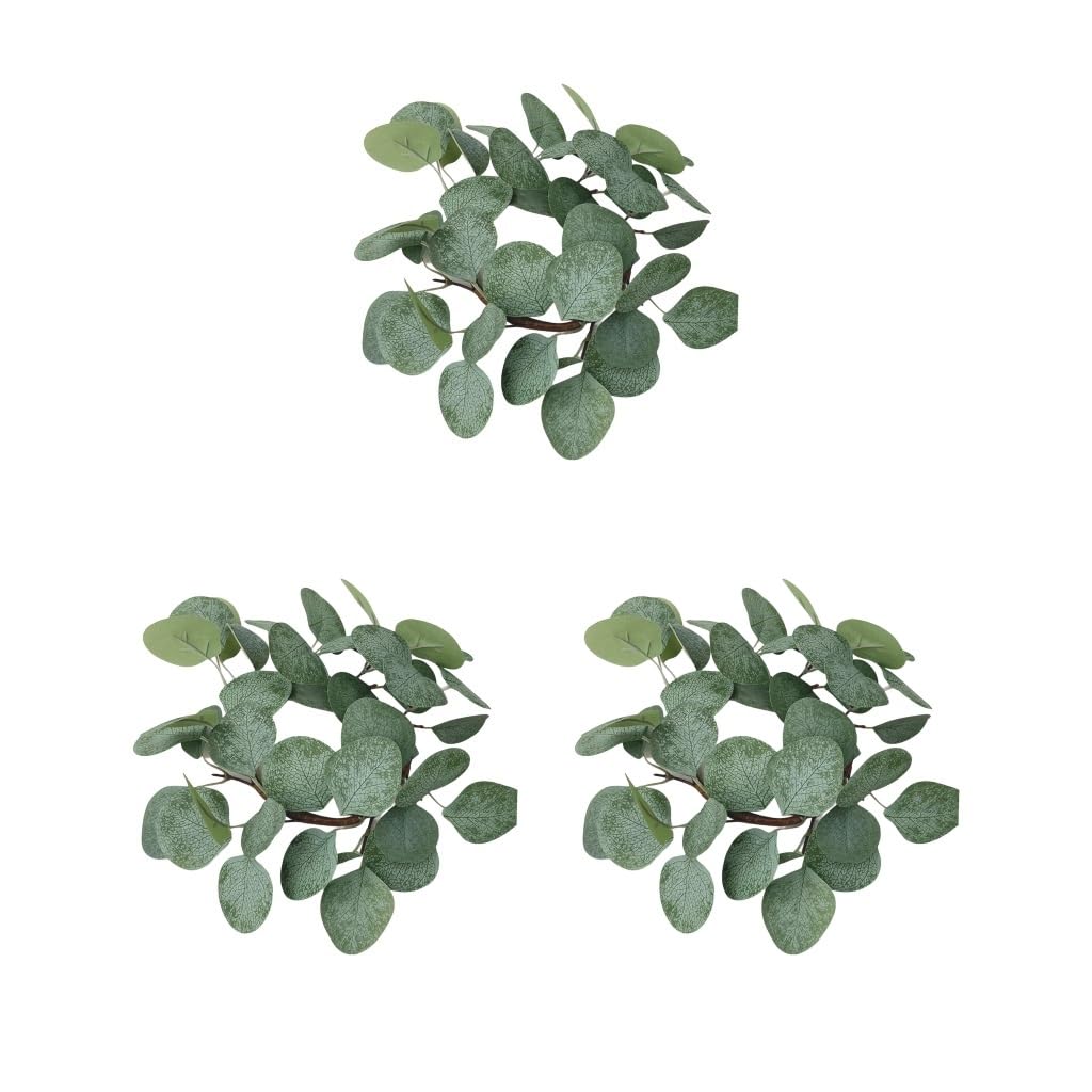Zerodeko Eucalyptus Krans Kaars Ring 25Cm Kunstmatige Zerodeko Eucalyptus Krans Kaars Ring 25Cm Kunstmatige