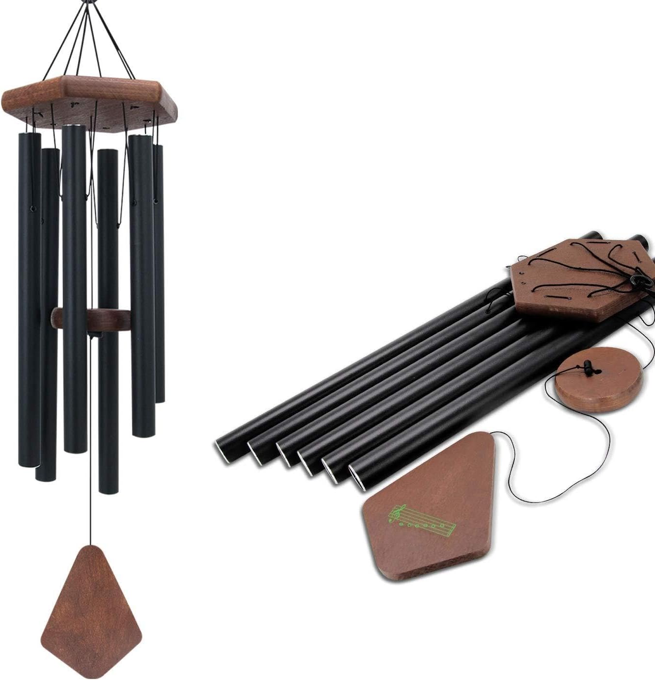 ASTARIN Wind Chimes Outdoor Large Deep Tone, Memorial Wind Chimes Outdoor, Gifts for Housewarming/Mother Day/Christmas, Outdoor Decor for Patio, Garden, Yard, Home, Black Wind Chime