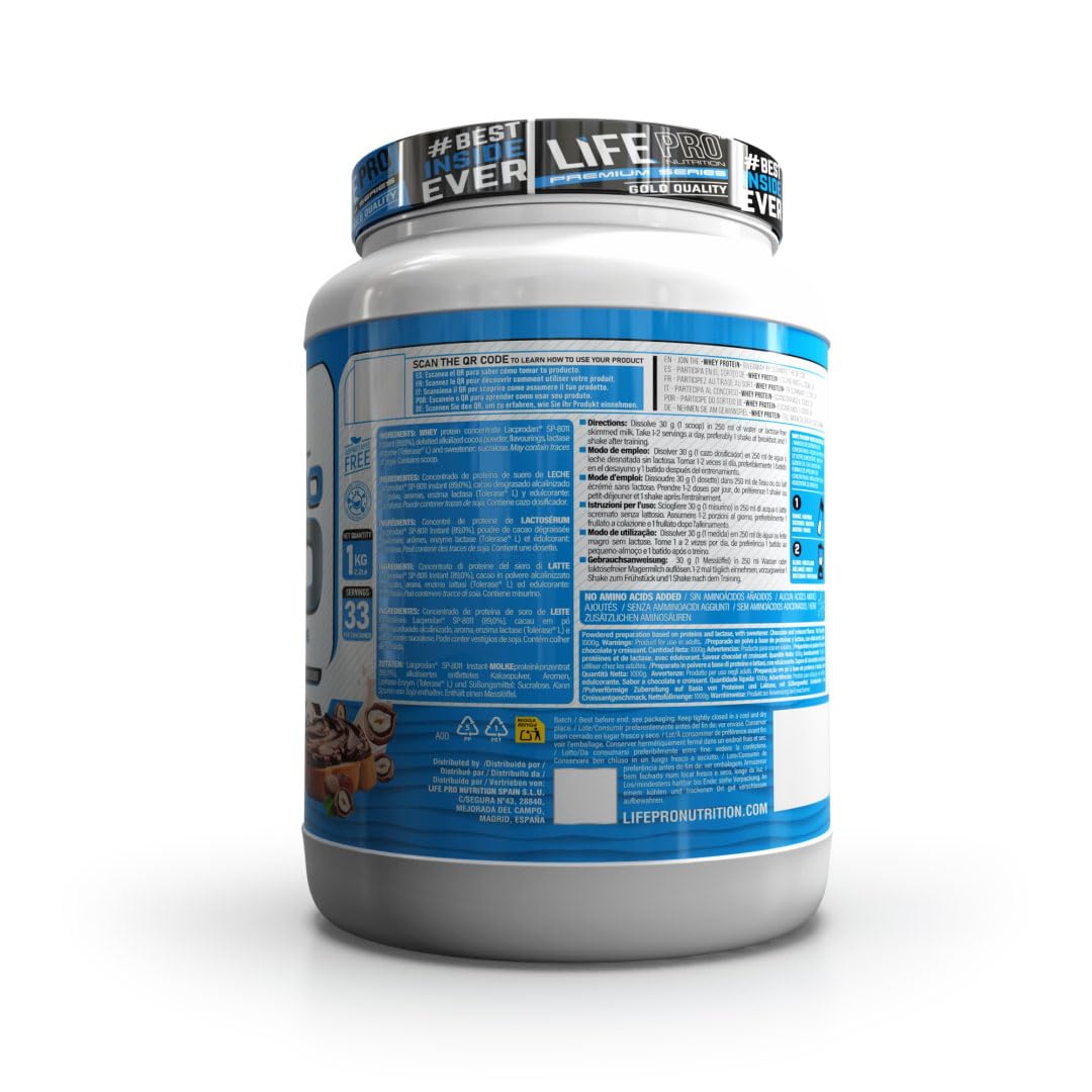 Life Pro Hydro | Proteína Hidrolizada de Rápida Absorción con Tolerase | Enriquecida con Tolerase y Aminoácidos (1 kg, CHOCOLATE HAZELNUT)