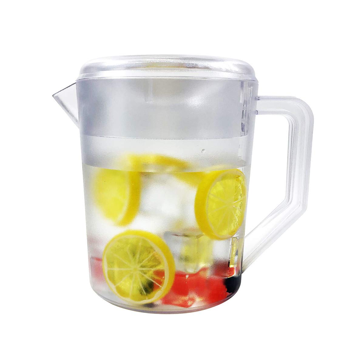 Plastic Pitcher Pot Jug with Lid for Hot/Cold Water, Ice Tea and Juice 1.5L White