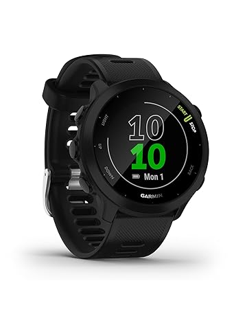 Garmin Forerunner 55 GPS 42mm Running Smartwatch, Easy to use, Lightweight, Training Guidance, Safety & Tracking Features, Black
