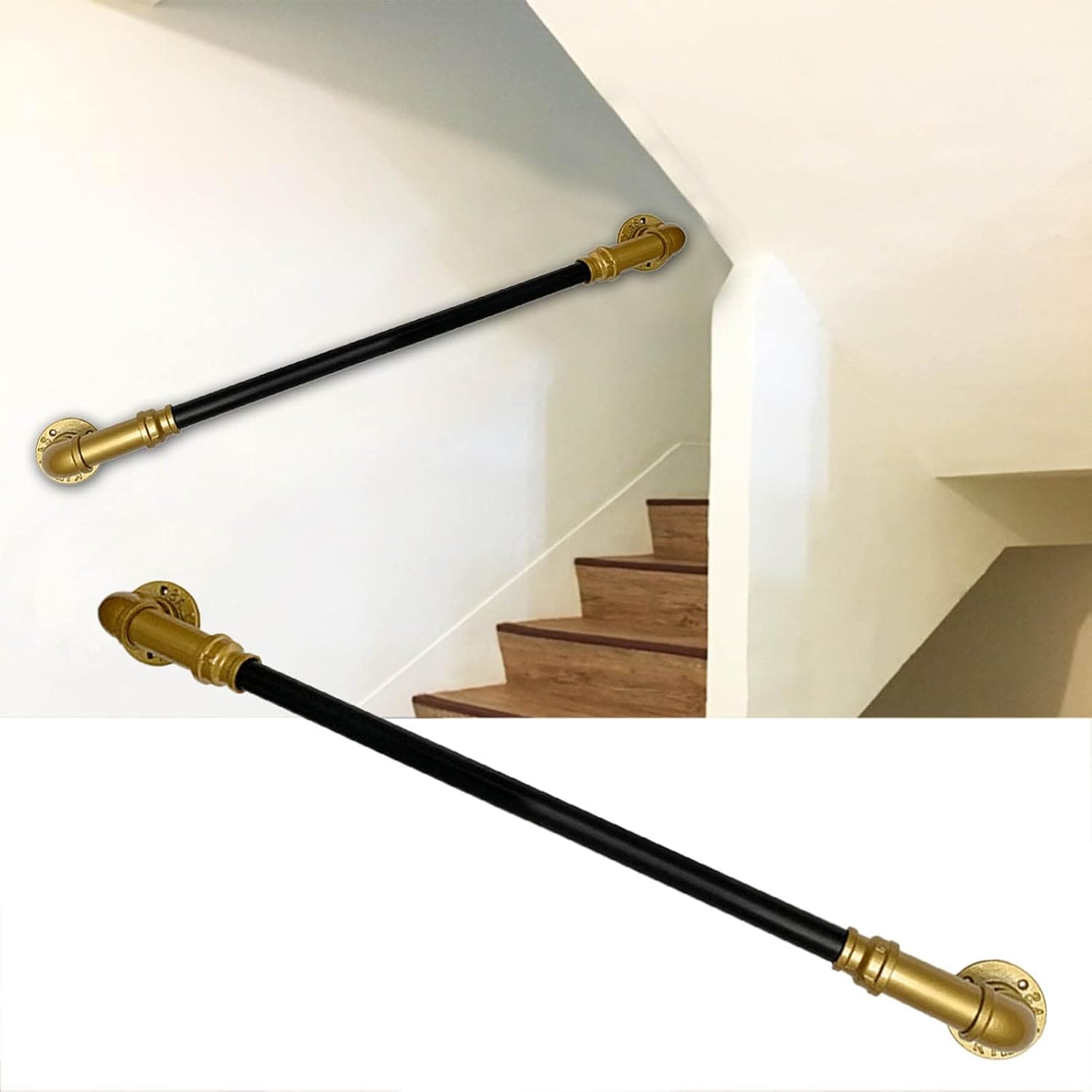 Handrail for Stairs Black Gold Staircase Handrails Indoors Outdoors