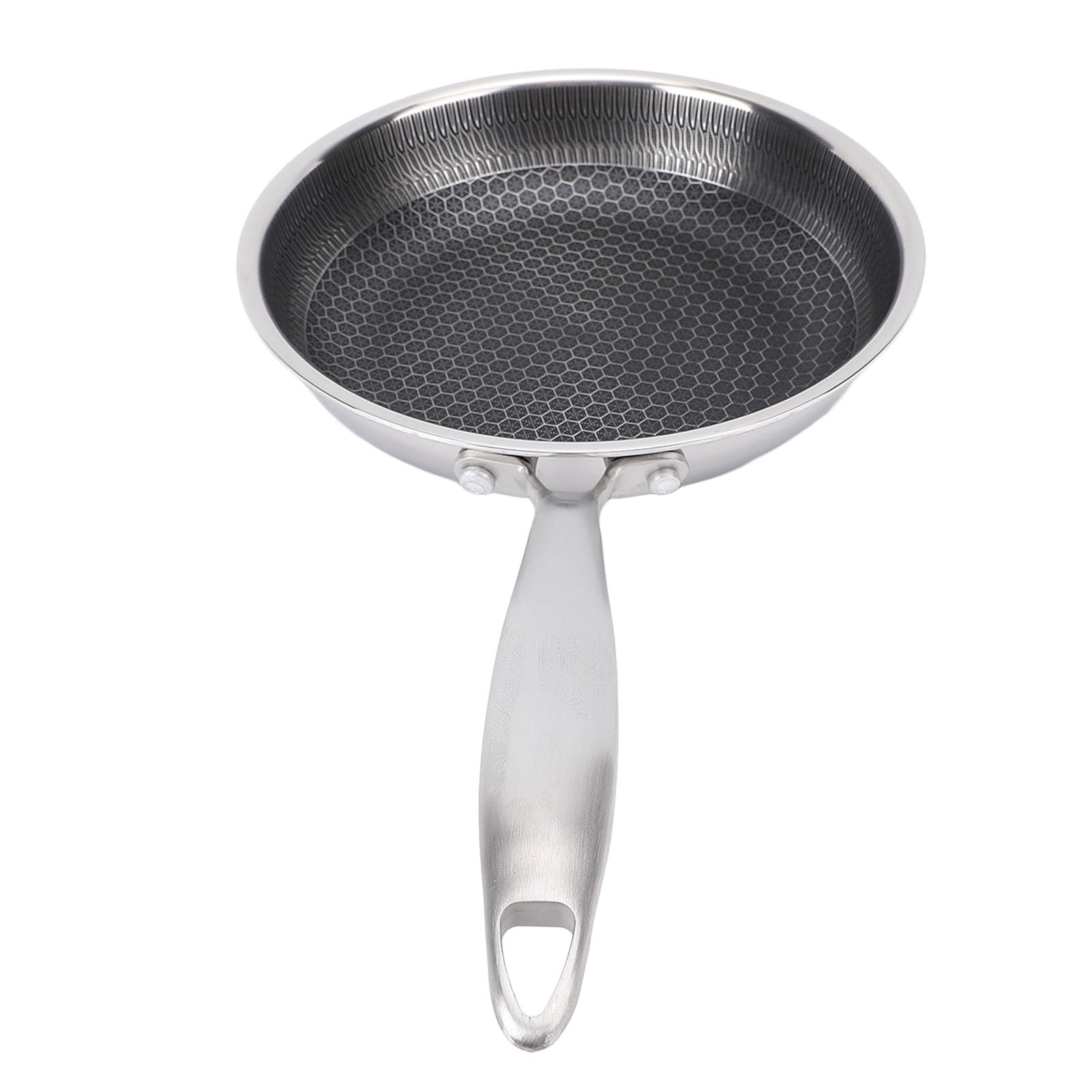 Fafeicy Patelnia ze Stali Nierdzewnej, Duża Nonstick Fating Patelnia Rdzeniowa Bez Wysiłku Wydanie żywności Miodu Anty Plasterka do Gotowania (30cm)