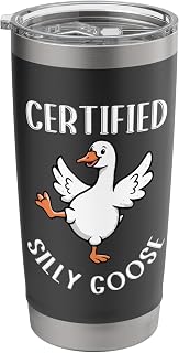 Certified Silly Goose Funny Cartoon Goose Trendy Humor Stainless Steel Insulated Tumbler