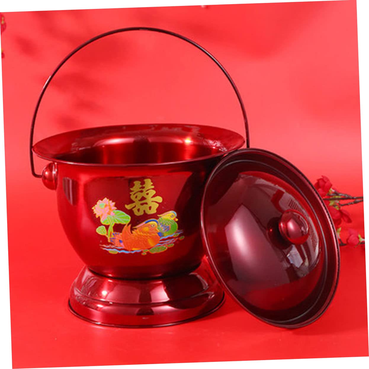 1 Stück Hochwertiger Spittoon für Senioren Praktische Portable Toilette für Zuhause Rot