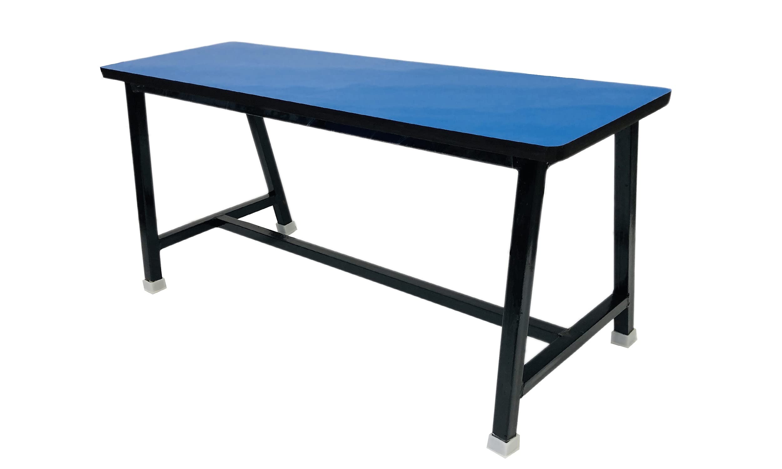 Goyal steel & furniture Bench Garden/Patio/Living Room/Balcony/Lounge Bench Iron Pipe and Wooden top, Suitable for Both Indoor and Outdoor (1, Blue, Length Size 4Fit)