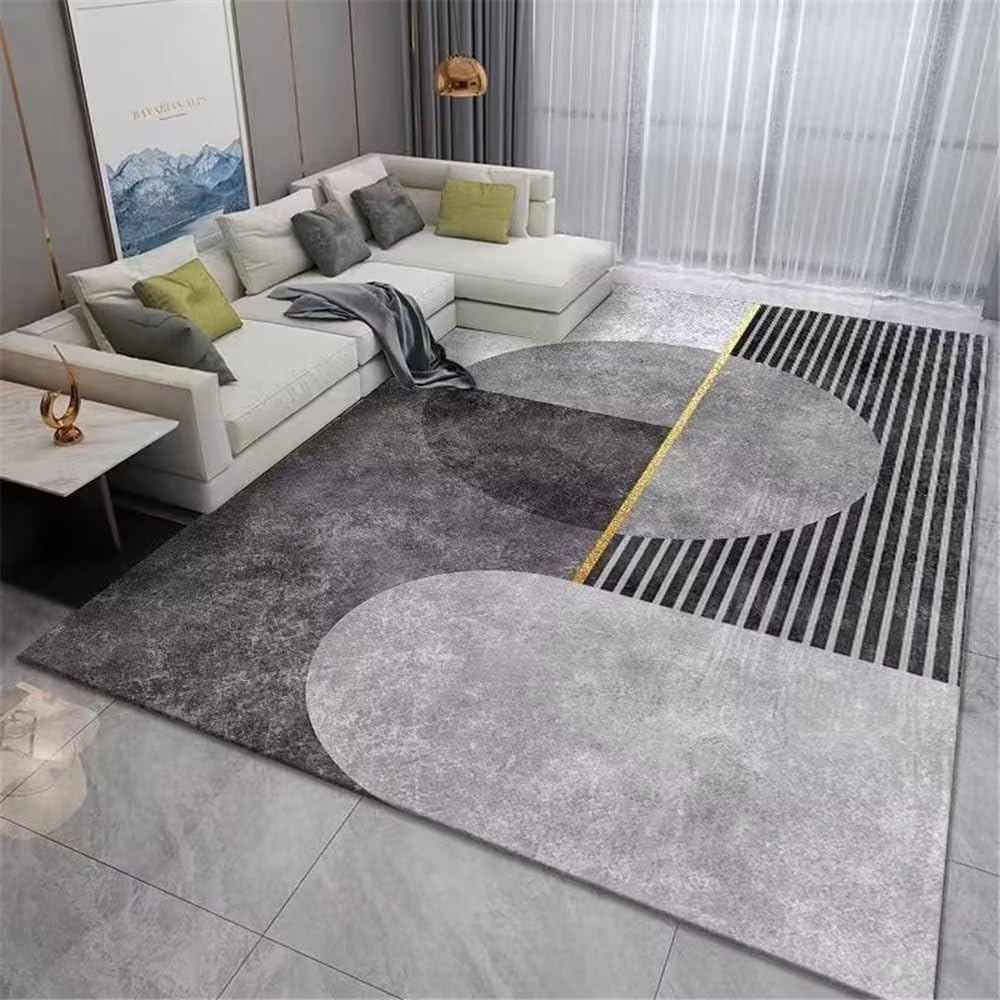 Tapis de chambre facile à nettoyer, moquette douce grise de salon