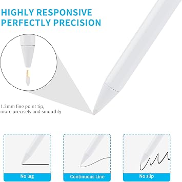 iPad Pro 11 Inch Pencil,1.5mm Fine Point Tip Stylus Pen Compatible with Apple iPad Pro 11 Pencil with Palm Rejection Good for iPad Drawing Pen,White
