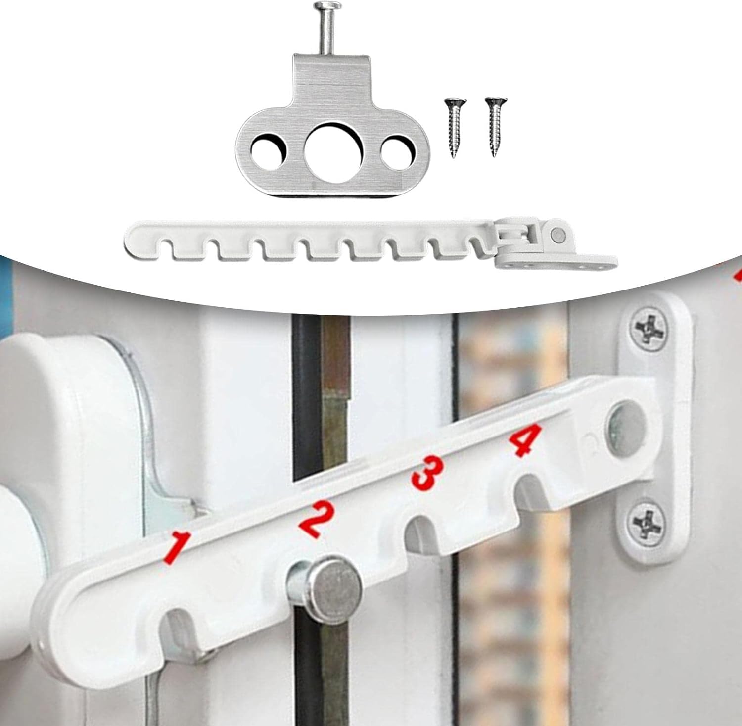 Casement Stay Latch Window Lock Window Restrictor Hooks Window Hardware Long Hook White