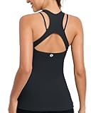 Workout Tank Tops with Built in Bras for Women,Compression Shirt Strappy Back Athletic Yoga Tops