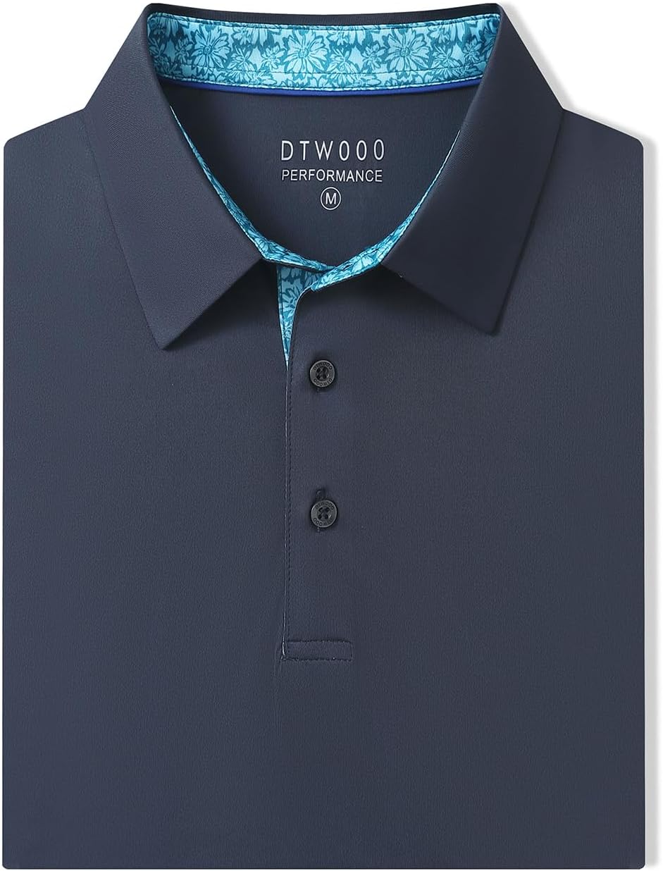 Men's Polo Shirts Short Sleeve Casual Solid Stylish Dry Fit Performance Designed Collared Golf Polo Shirts for Men