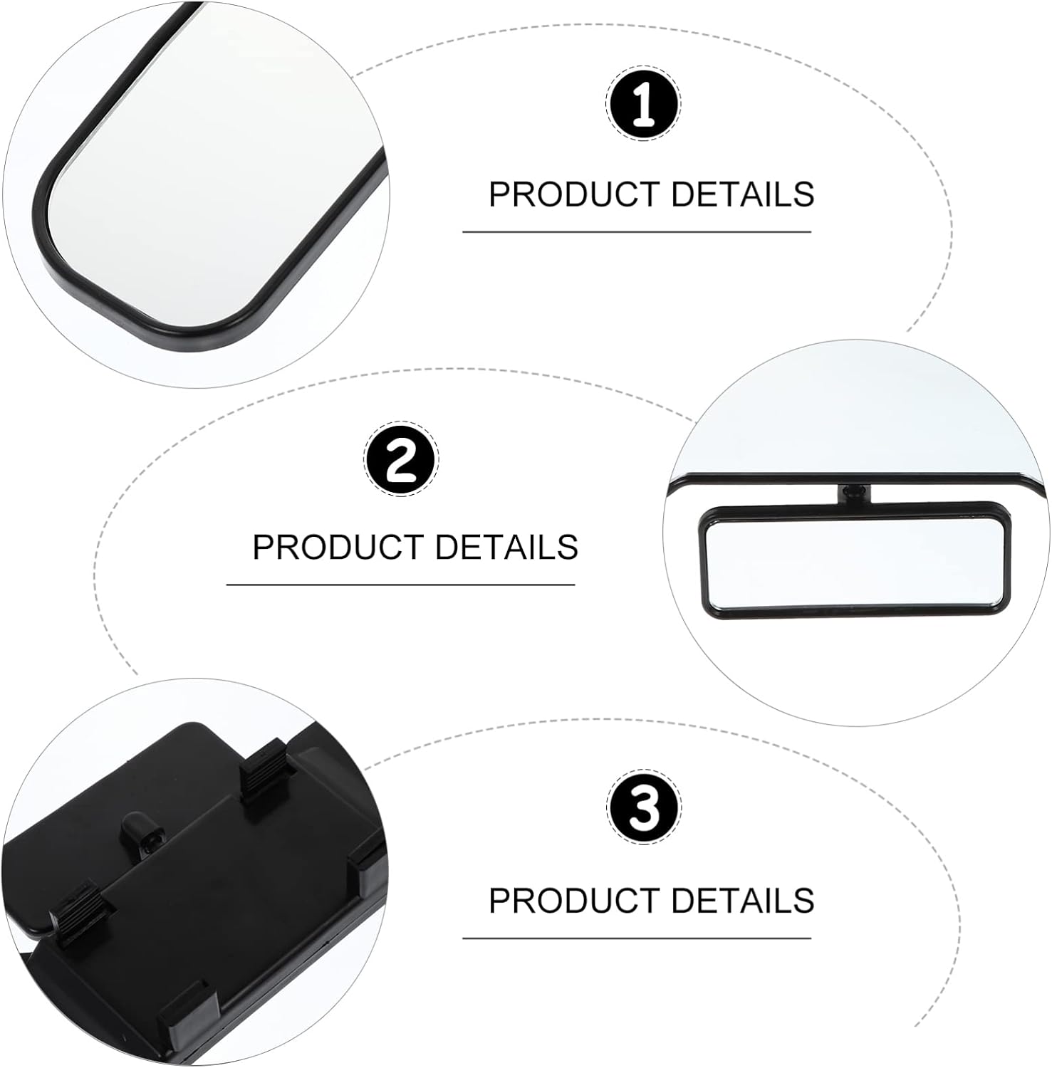 Practical Auto Rear View Mirror for Cars Interior Rearview Mirror Stable Installation Easy to Use for Enhanced Safety and Visibility Compatible Vehicles