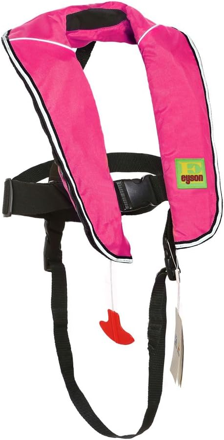 Top Safety Child Life Jacket with Whistle - Auto Inflatable Slim Lifejacket Life Vest PFD for Children Kids Youth - Boating Fishing Sailing Kayaking Surfing Swimming - Adjustable Life Saving Vest