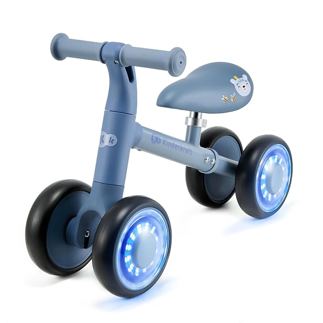 Kinderkraft Cutie Flash Bicicleta de Aprendizaje para niños, sin Pedales, Ruedas con Luces LED, diseño Moderno, construcción Segura, para niños a Partir de 1 año