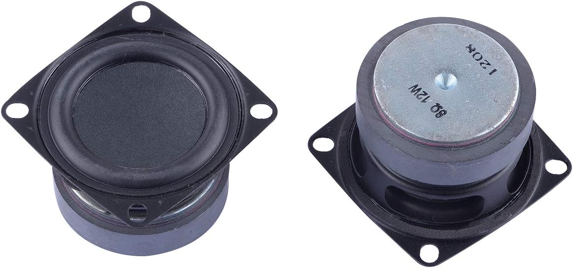 2Pcs 2inch 8Ohm 12W Midrange Speaker Low Frequency Loudspeaker Low Mid Bass Woofer Audio Speaker Subwoofer for Arduino (Pack of 2) CYT1119