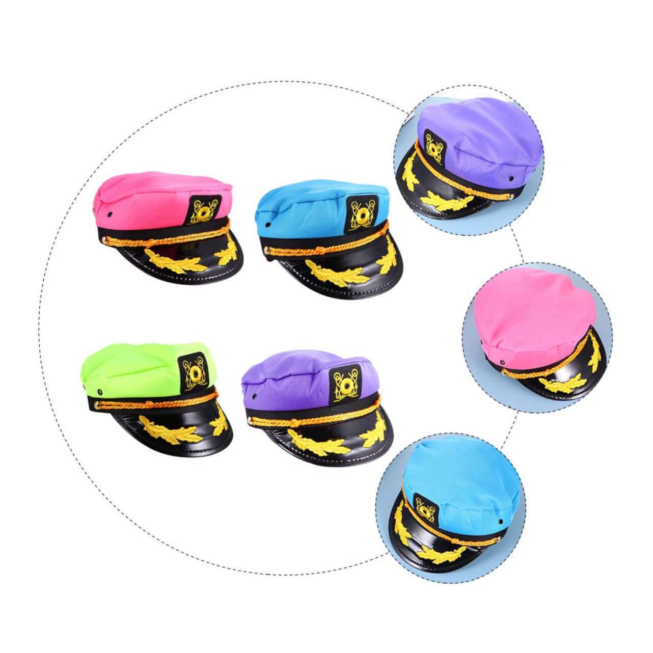 KOMBIUDA 4 Pezzi Cappelli da Capitano e Marinaio per Donna e Uomo Cosplay Party Yacht Feste Tema Decorativi e Confortevoli