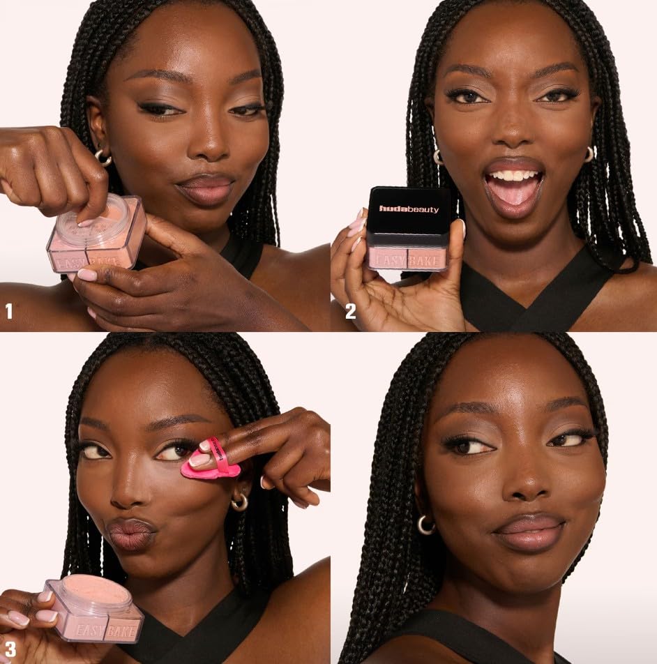 HUDA BEAUTY Original | EASY BAKE | Loose Powder DUO - Polvo Suelto Fijador | 2 x 6.5 gramos | by BELLA | 2 X 6.5 g (Paquete de 1)) (CHERRY PEACH)