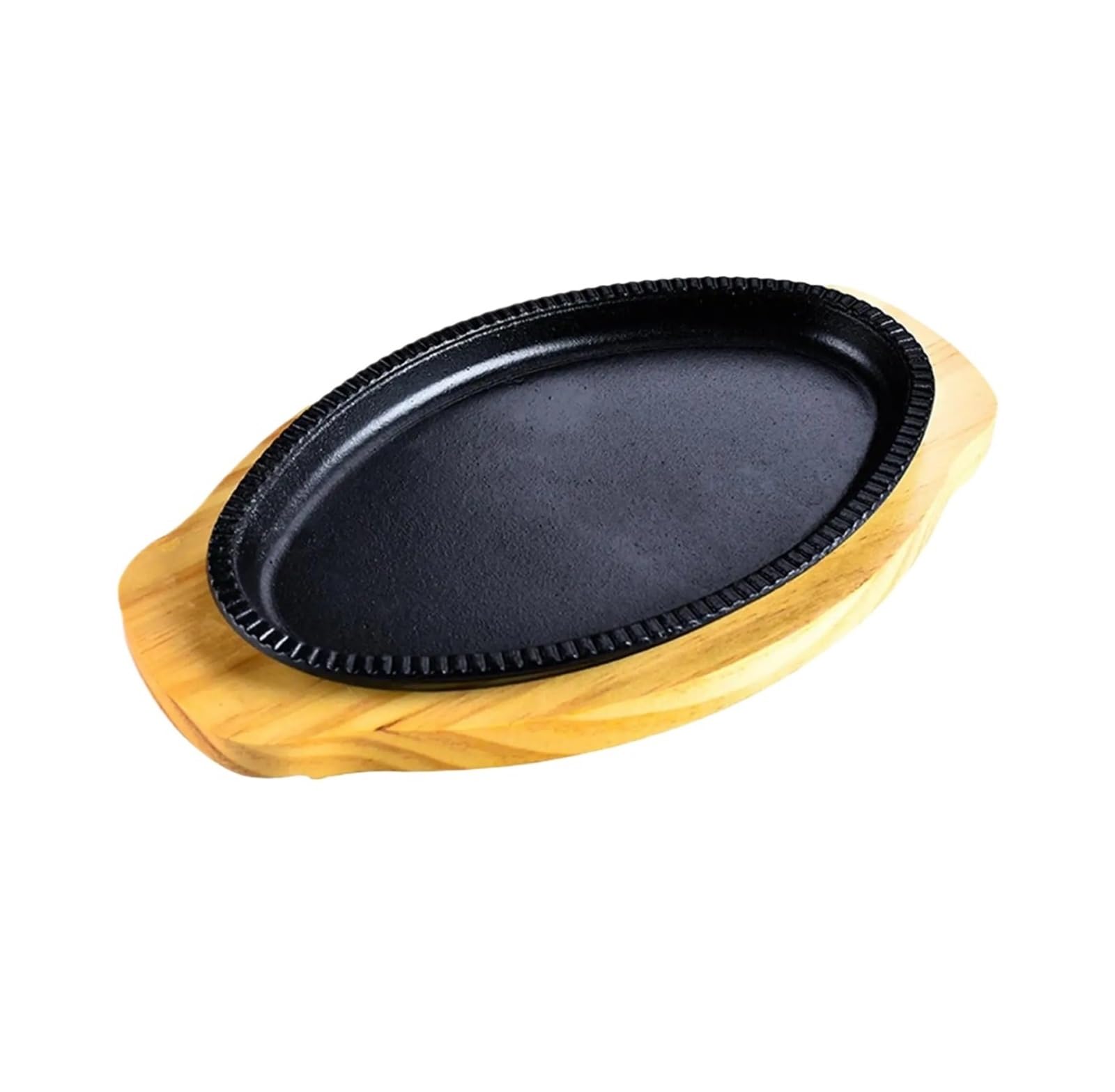 Placa de hierro para filetes Plancha de hierro fundido for freír carne, pescado, verduras, parrilla, juego platos calientes for restaurante y cocinas domésticas(M)