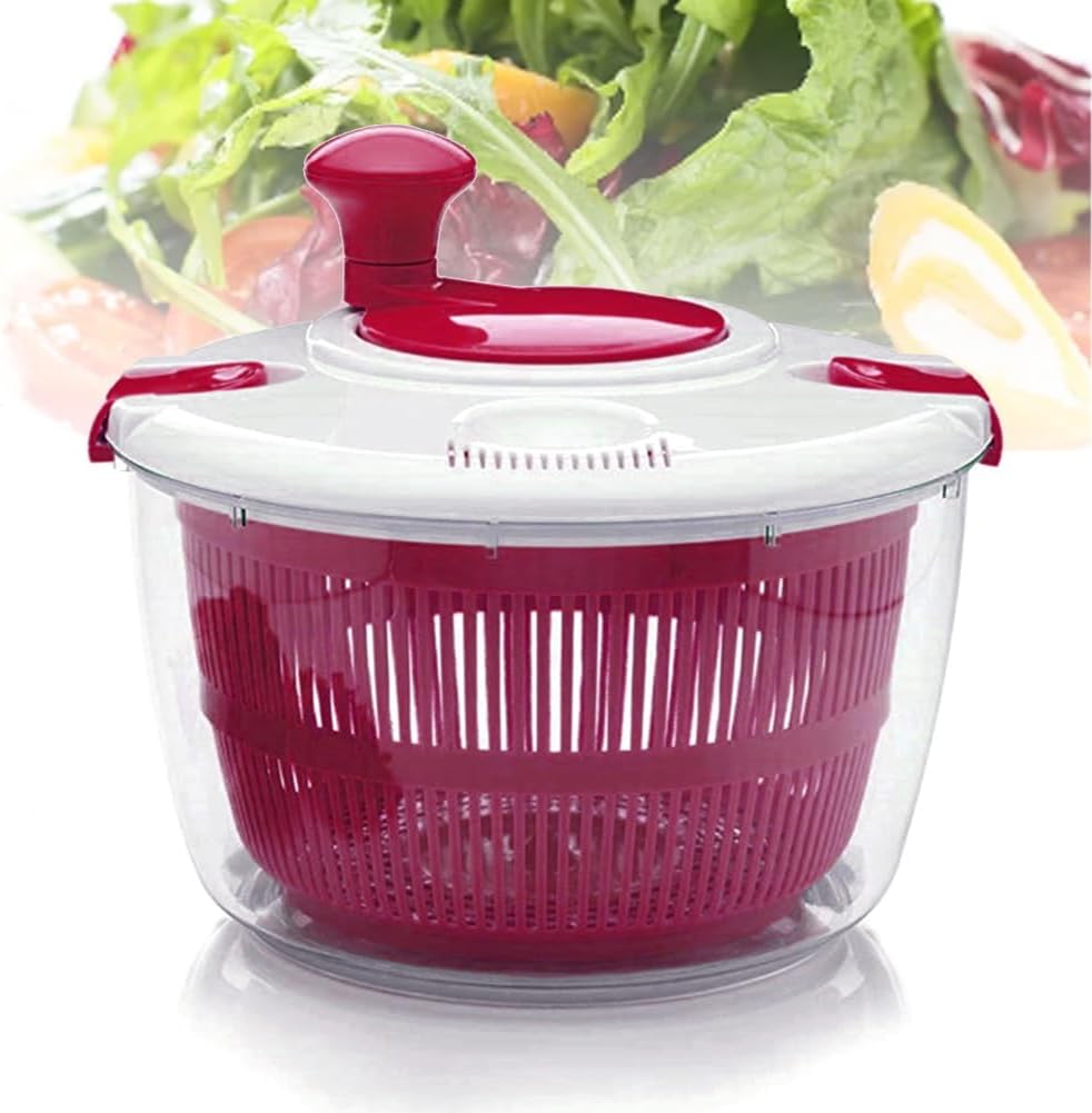 Manual Salad Spinner, Lettuce Spinner Dryer, Household Fruit Dehydrator Drainer, Multifunctional Vegetable Drainer, Removable Washable Design, for Salad Greens, Lettuce, Fruit