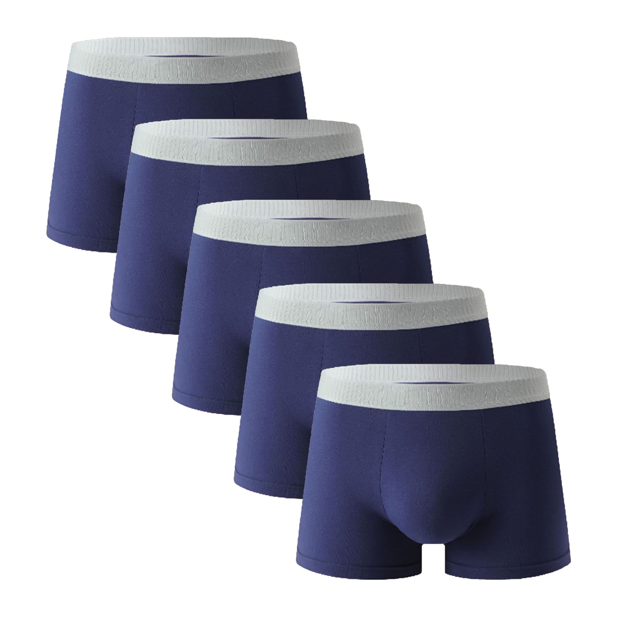 JEShifangjiusu - Paquete de 5 calzoncillos de algodón elásticos para hombre, ropa interior suave, transpirable, para hombre