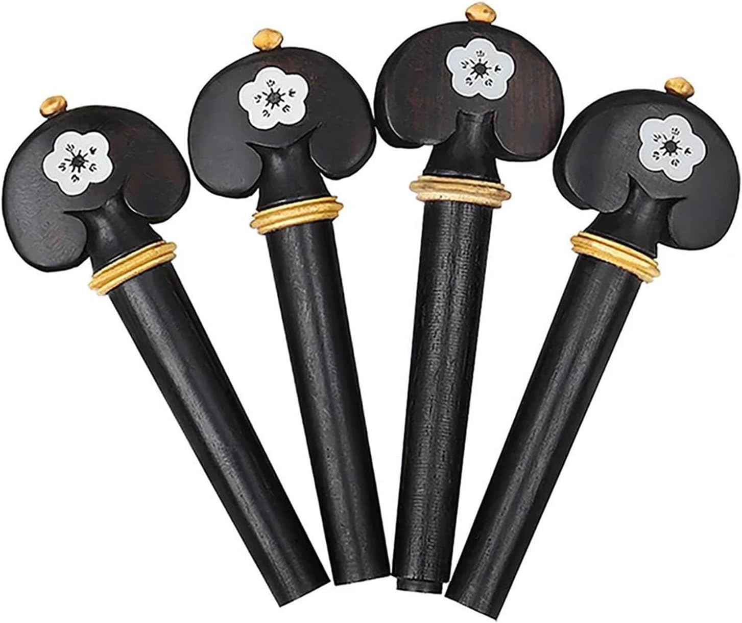 violin accessories kit 4Pcs/Set Violin Tuning Pegs Ebony Fine Tune Pegs Fiddle Parts For 3/4 4/4 Violin String Instrument Accessories(B)