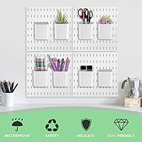 Vista 2 de Tanlade 4 Pcs Pegboard Cups with Hooks, 2.9 x 3.5 x 3.2 Inch Pegboard Bins Accessories, Peg Board Containers Peg Board Organizer Cups for Garage