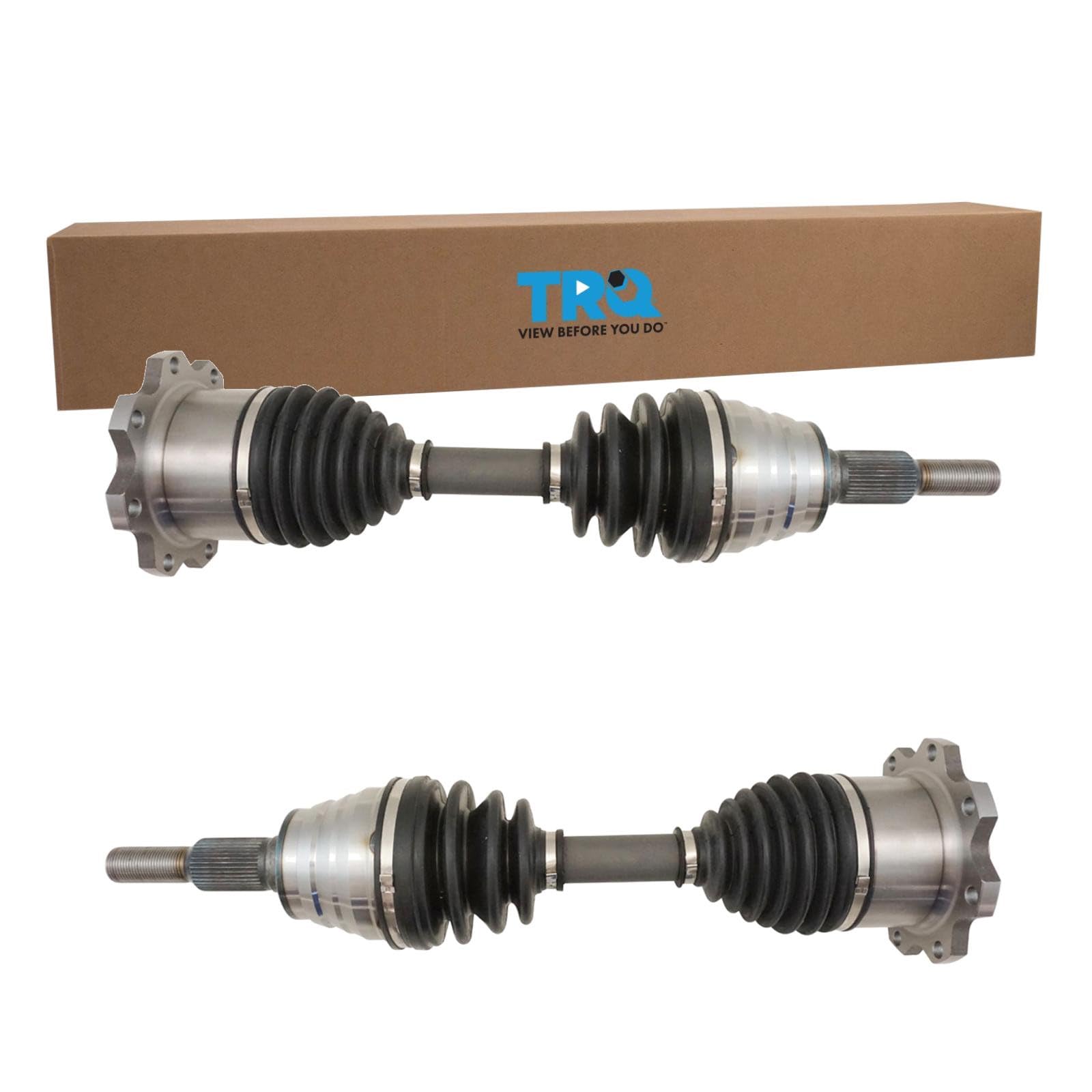 TRQ Front Driver and Passenger Side CV Axle Shaft Assembly Set Compatible with 2011-2014 Chevrolet Silverado 2500 HD Silverado 3500 HD GMC Sierra 2500