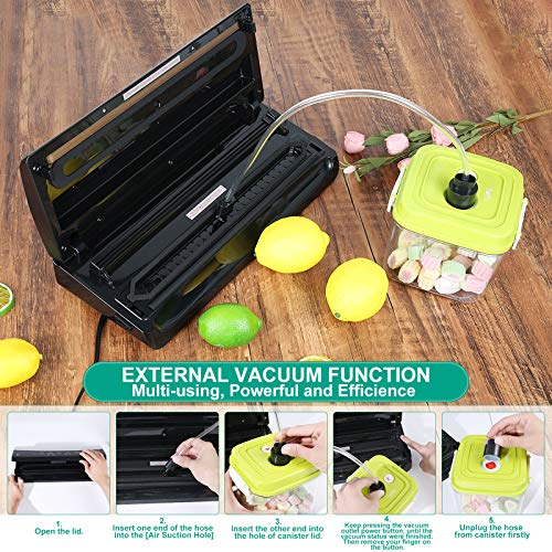 Belifu Vacuum Sealed Fresh Container Set with Vacuum Sealed Airtight Lid, Food Storage Reusable Accessory Starter Kit, Crack/Shatter/Odor/Stain Resistant, BPA Free, 2-Piece Bundle, Square