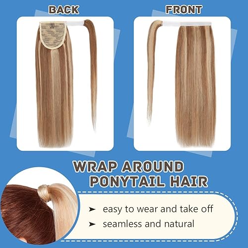 Miniatura 2 de Hairro Cola de caballo Extainson para las mujeres, extensiones de cola de caballo largo y recto, cabello humano real, accesorio de colas de caballo