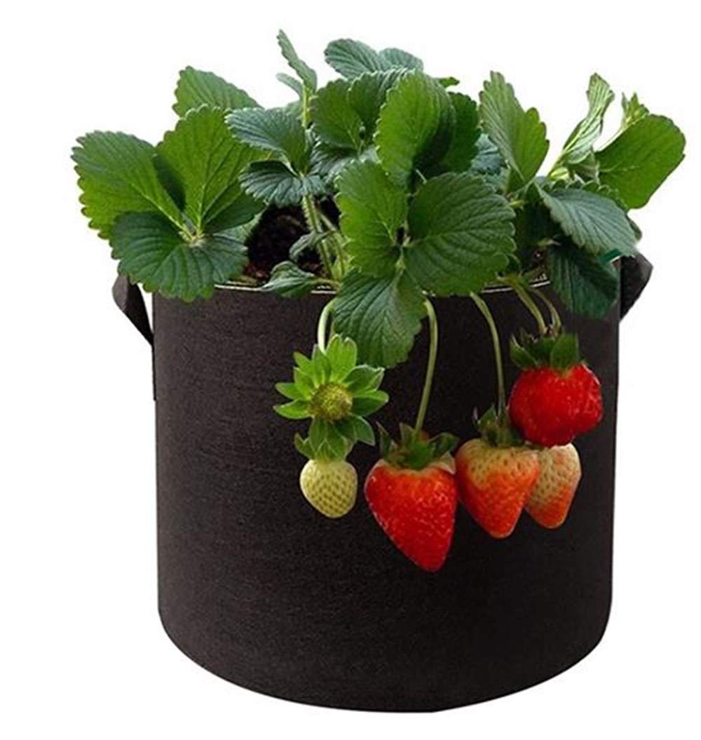 HUOELIU 2-Pack Grow Bags/Aeration Fabric Pots with Handles(Available Capacities: 3 Gallon, 5 Gallon, 7 Gallon, 10 Gallon, 15 Gallon) (15 Gallon)