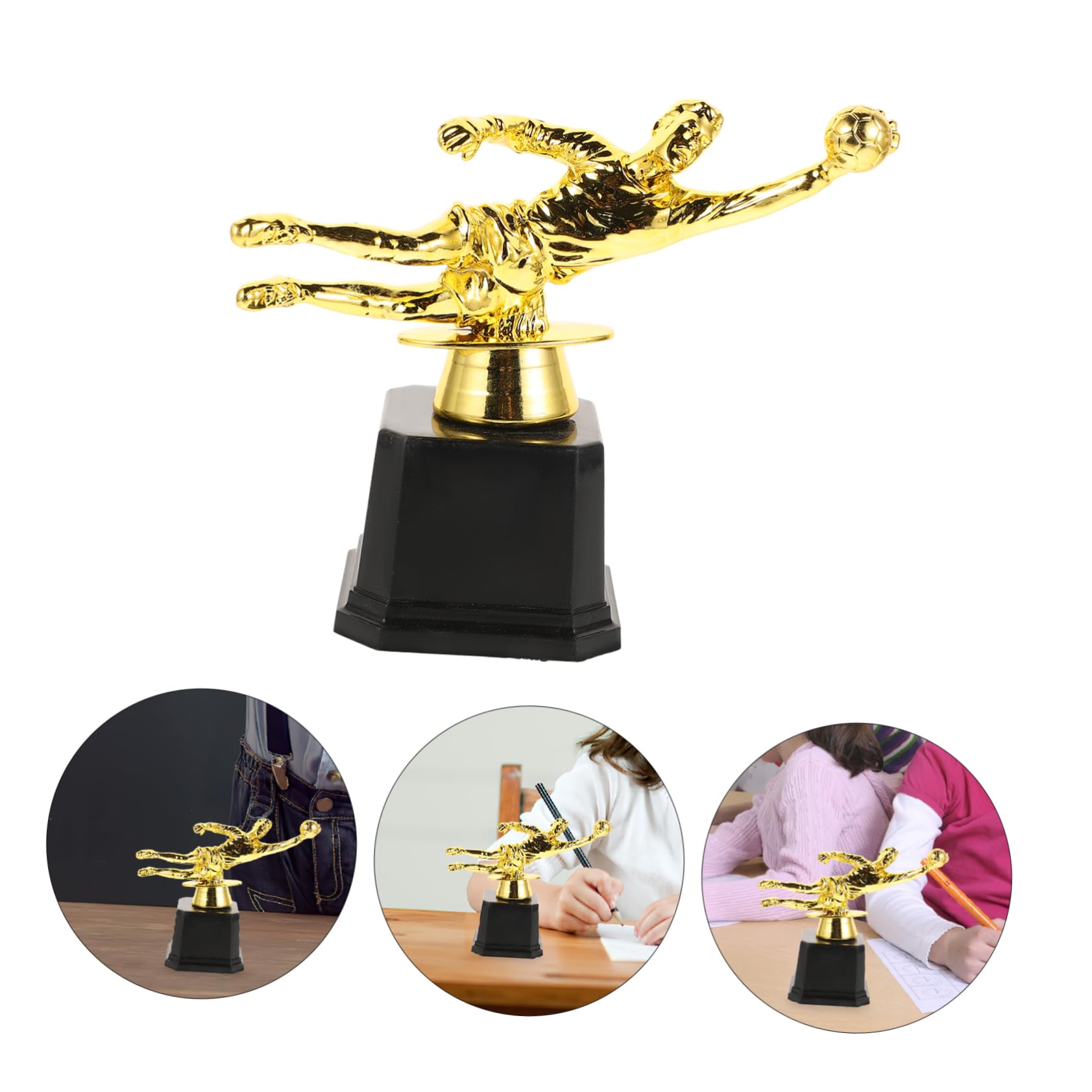 Coppa Calcio Oro in Plastica, Piccoli Premi per Feste e Scuola | Decorazioni Scuola, Riconoscimenti per Eventi Sportivi, Facile da Mostrare, Adatto a Calcio e Baseball