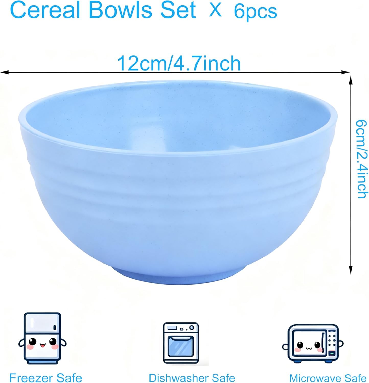 G-KARUNA Cereal Bowl Set of 4, Serving Bowl Set, Unbreakable Microwave Safe Bowlset, Bamboo Fiber Bowls, BPA Free Plastic Bowls for Kitchen, Wheat Straw Bowl for Kids & Adults (800ml) 1
