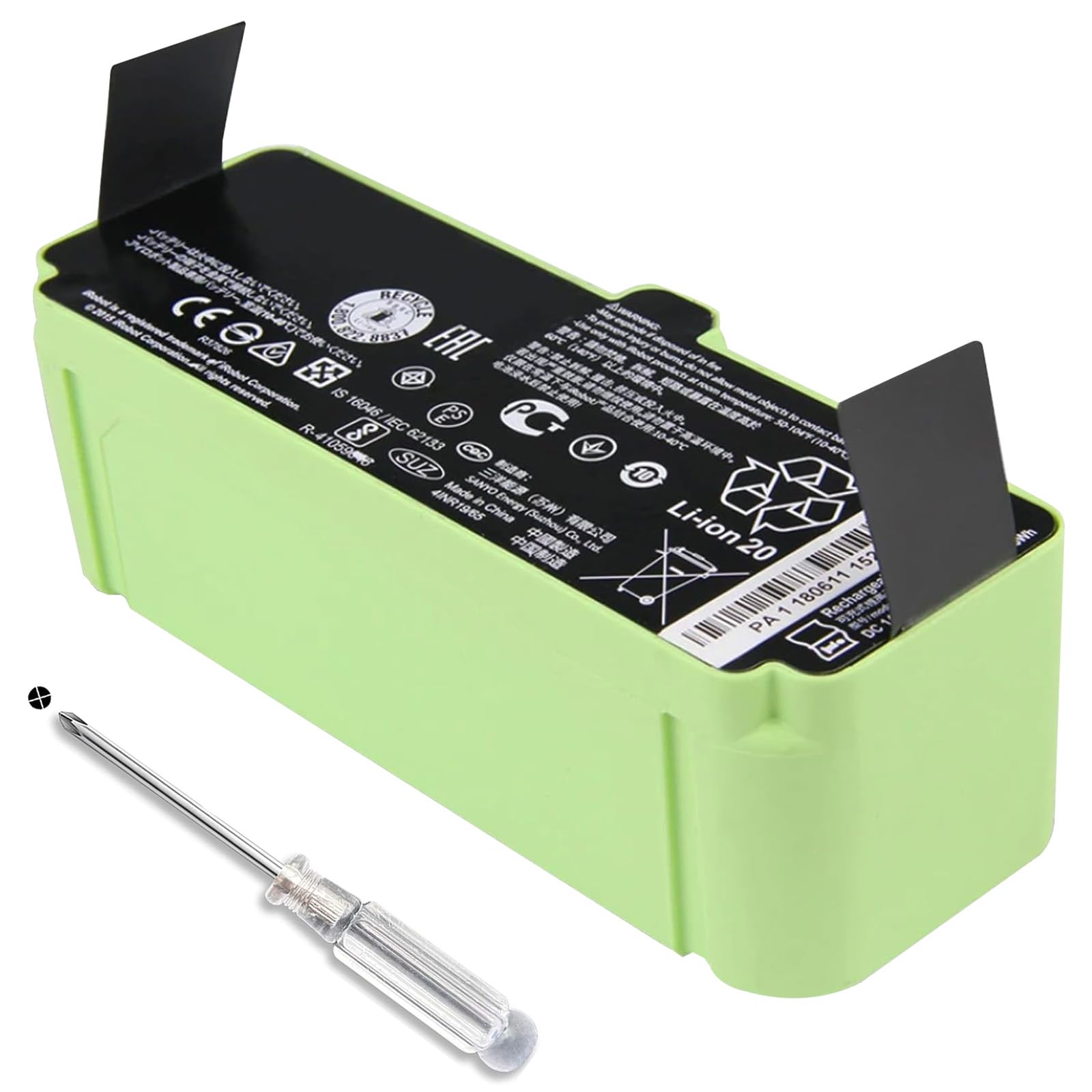 ASODI 1800LI Lithium Ion Battery for iRobot Replacement Parts Roomba Compatible with Roomba 960 895 890 860 695 680 690 675 640 614 Series 4376392 14.4V 26Wh 1800mAh