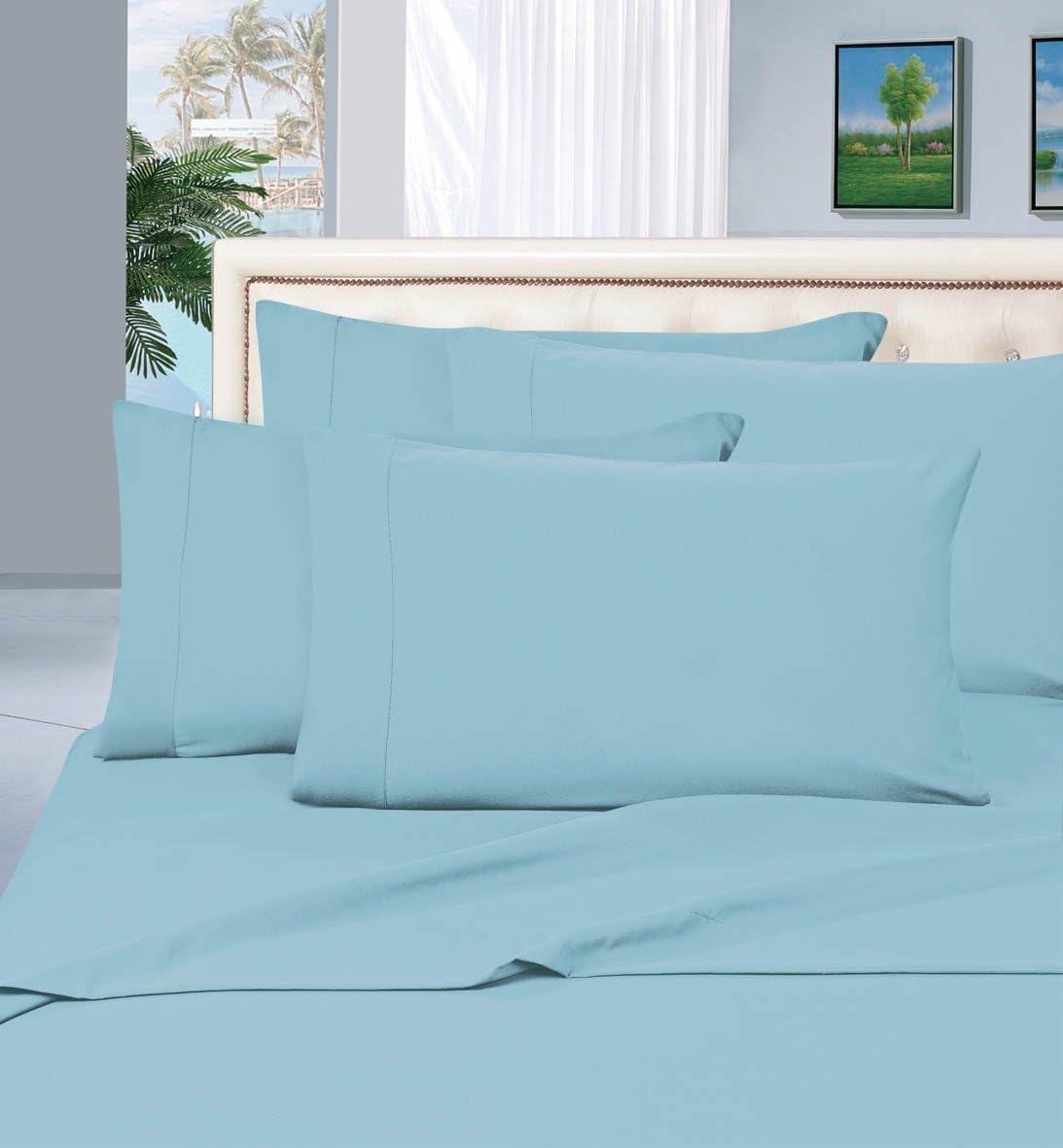 Elegant Comfort Wrinkle & Fade Resistant 1500 Premier Hotel Quality Luxury 4-PIECE Sheet Set, Deep Pocket Up to 16" - King, Aqua