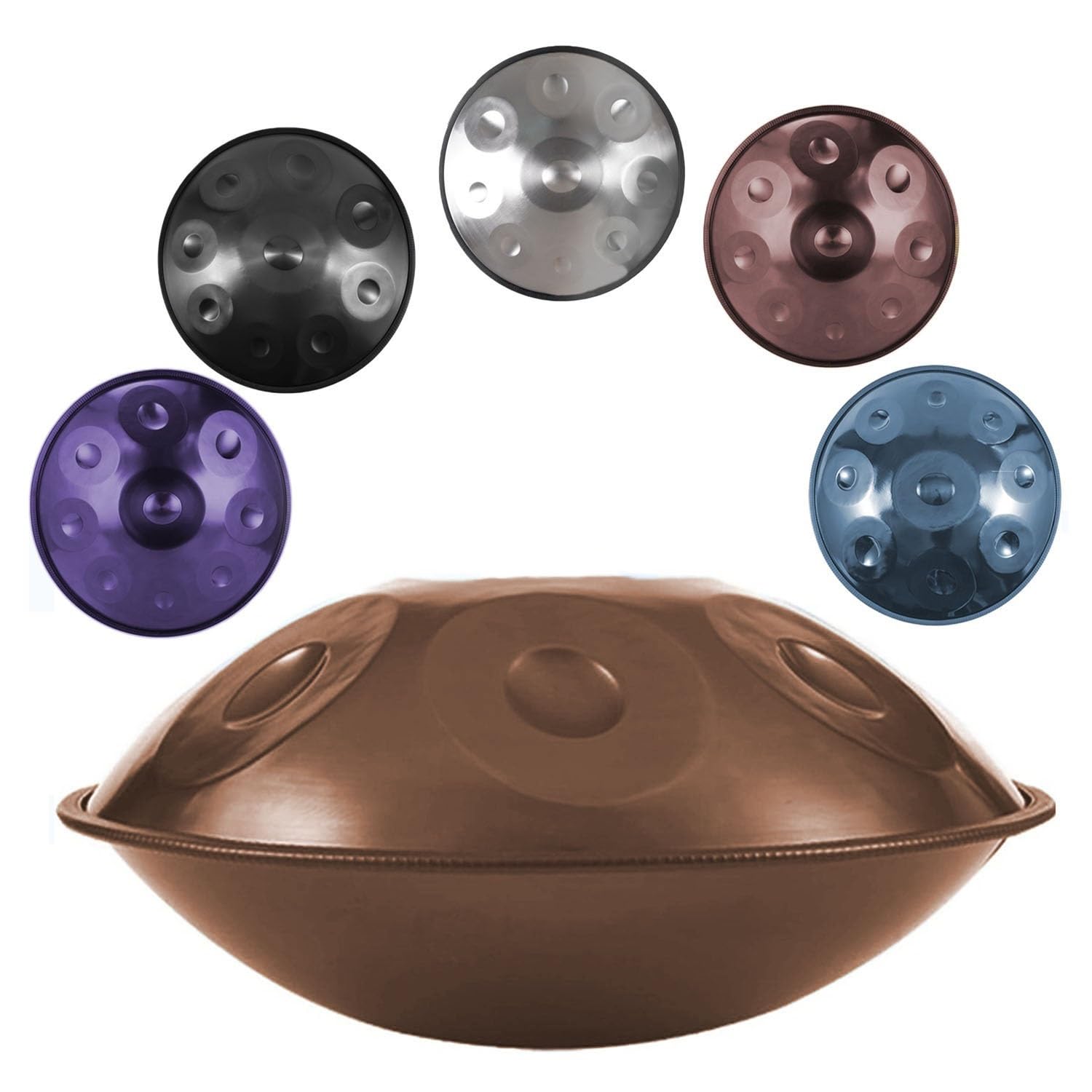 Handpan 432 Hz/440 Hz Strumento a Tamburo Handpan, Tamburo a Mano In Acciaio Da 22 Pollici, Alto Livello Di Qualità Strumento a Percussione per meditazione e musicoterapia(Gold,440HZ/10Note)